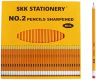 📝 skkstationery 50 карандашей заранее заточенных с резинкой на верхушке - карандаши hb 2, 50/коробка. логотип