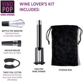 img 3 attached to 🍷 Vino Pop Wine Opener: Air Pressure Pump without Corkscrew or Batteries - Foil Cutter, Aerator, Vacuum Seal & Storage Bag Included