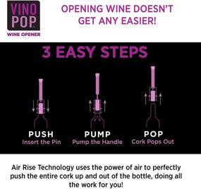 img 2 attached to 🍷 Vino Pop Wine Opener: Air Pressure Pump without Corkscrew or Batteries - Foil Cutter, Aerator, Vacuum Seal & Storage Bag Included