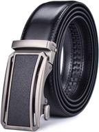 👨 black03 men's leather ratchet interchangeable adjustable belts - essential accessories logo