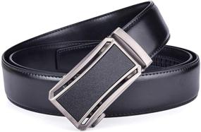 img 2 attached to 👨 Black03 Men's Leather Ratchet Interchangeable Adjustable Belts - Essential Accessories