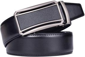 img 3 attached to 👨 Black03 Men's Leather Ratchet Interchangeable Adjustable Belts - Essential Accessories