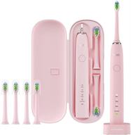 🦷 ultimate dental care: ultrasonic toothbrush kit with travel case and 4 brush heads (pink) logo