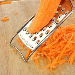 img 2 attached to 🧀 5-Piece Cheese Grater & Peeler Set with Lemon Zester - Stainless Steel Kitchen Food Grater Slicer for Vegetable, Fruit, Chocolate - Includes Cleaning Brush (Grey)