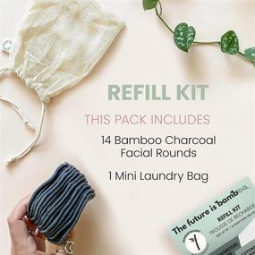 img 3 attached to Bamboo Charcoal Facial Rounds Refill Kit - Reusable Pack of 14 Bamboo Makeup Remover Pads with a Mini Cotton Laundry Mesh Bag - Embrace the Bamboo Future