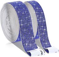 royal blue self-adhesive crystal rhinestone diamond ribbons - 2 rolls, 4.4 yards - perfect for diy arts, crafts, car & phone decoration - features 2mm rhinestones logo