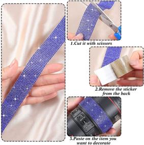 img 1 attached to Royal Blue Self-Adhesive Crystal Rhinestone Diamond Ribbons - 2 Rolls, 4.4 Yards - Perfect for DIY Arts, Crafts, Car & Phone Decoration - Features 2mm Rhinestones