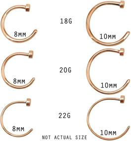 img 2 attached to 💫 Stylish Rose Gold Flat Disc Nose Hoop: Surgical Steel Ring for a Modern Look