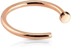 img 3 attached to 💫 Stylish Rose Gold Flat Disc Nose Hoop: Surgical Steel Ring for a Modern Look