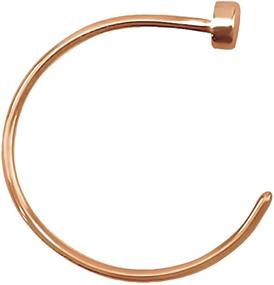 img 4 attached to 💫 Stylish Rose Gold Flat Disc Nose Hoop: Surgical Steel Ring for a Modern Look