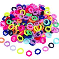 🎀 hicarer pack of 100 elastic hair ties - mini hair bands, tiny rubber bands, colored ponytail holders for girls, children, babies - perfect for baby kids hairstyling logo