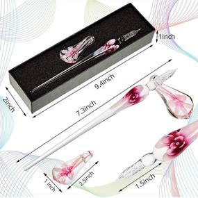 img 3 attached to 🖋️ Enhance Your Writing Experience with 2 Piece Handmade Flower Crystal Glass Pen: Perfect for Calligraphy, Drawing, and Decoration!