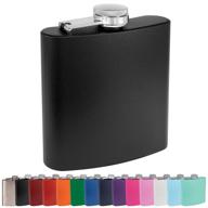 🍾 clear water home goods - 6 oz powder coated stainless steel hip flask - wedding party essential - groomsman & bridesmaid gift (matte black, 1) logo