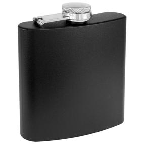 img 2 attached to 🍾 Clear Water Home Goods - 6 oz Powder Coated Stainless Steel Hip Flask - Wedding Party Essential - Groomsman & Bridesmaid Gift (Matte Black, 1)