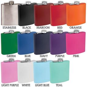 img 1 attached to 🍾 Clear Water Home Goods - 6 oz Powder Coated Stainless Steel Hip Flask - Wedding Party Essential - Groomsman & Bridesmaid Gift (Matte Black, 1)