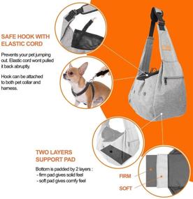 img 3 attached to SniffSnout Pet Sling - Small Dog Carrier for 🐶 Hands-Free Convenience, Safety Clip, Zipper Pocket - Sturdy, Washable & Comfortable