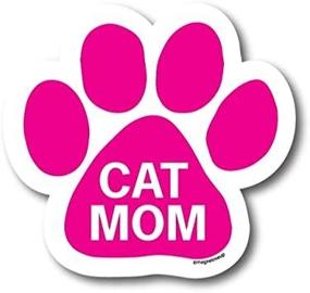 img 3 attached to 🐾 Намагничьте свое транспортное средство: Магнит для автомобиля Cat Mom Pink Pawprint | Магнит с изображением лапы длиной 5 дюймов для автомобиля или грузовика.