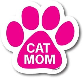 img 2 attached to 🐾 Намагничьте свое транспортное средство: Магнит для автомобиля Cat Mom Pink Pawprint | Магнит с изображением лапы длиной 5 дюймов для автомобиля или грузовика.