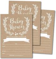 👶 vintage coed rustic baby shower invitations - gender neutral fill or write in cards, perfect for twins! logo
