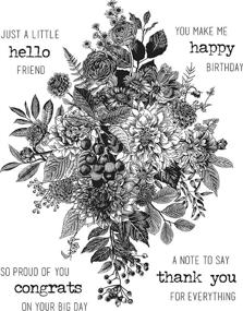 img 1 attached to 🌸 Enhance Your Creations with Tim Holtz Stampers Anonymous Glorious Bouquet Cling Stamp CMS325