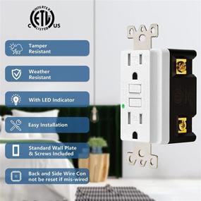 img 3 attached to NineLeaf TR WR GFCI Receptacles 🌧️ Decorative: Weather Resistant Tamper Resistance for Enhanced Safety