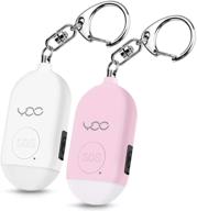 🔒 ydo safe personal alarm - 130db personal safety alarm siren song for women keychain - usb rechargeable with led flashlight - emergency self defense safe sound for kids & elderly - 2 pack (pink & white) logo