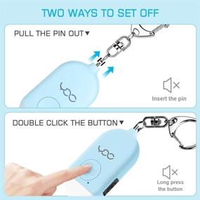 img 1 attached to 🔒 YDO Safe Personal Alarm - 130db Personal Safety Alarm Siren Song for Women Keychain - USB Rechargeable with LED Flashlight - Emergency Self Defense Safe Sound for Kids & Elderly - 2 Pack (Pink & White)
