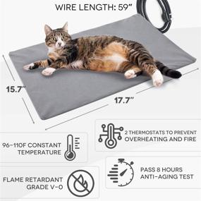 img 3 attached to 🔥 Waterproof Pet Heating Pad for Cat Dog, Soft Electric Blanket with Auto Temperature Control - Indoor House Heater, Animal Bed Warmer, Heated Floor Mat for Whelping & Newborn Pets