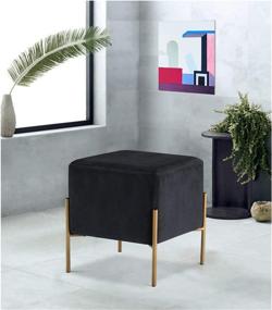 img 2 attached to Meridian Furniture Velvet Ottoman Contemporary Furniture