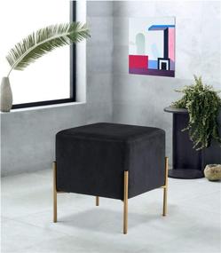 img 1 attached to Meridian Furniture Velvet Ottoman Contemporary Furniture