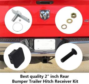 img 2 attached to 🚚 Towing Combo: 2" Receiver Hitch & Rear Bumper Trailer Hitch Receiver Kit for Dodge Ram 1500 & 2500/3500 (2003-2018), Tow Combo with Hitch Cover Included