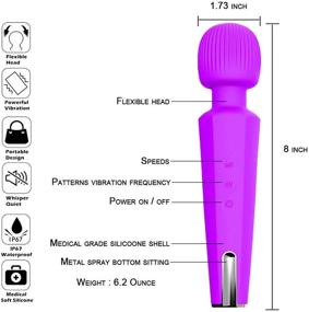 img 3 attached to Enhanced Viberate Massager: 20 Modes, Whisper Quiet, Waterproof - Perfect for Neck, Shoulder, Back, and Sports Recovery (Purple)