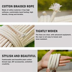 img 1 attached to 🧶 Premium Natural Braid Cotton Rope (1/2 inch x 50ft): Versatile Sash Cord for DIY Crafts, Clothesline, Sports, Landscaping and Pet Toys