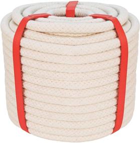 img 2 attached to 🧶 Premium Natural Braid Cotton Rope (1/2 inch x 50ft): Versatile Sash Cord for DIY Crafts, Clothesline, Sports, Landscaping and Pet Toys