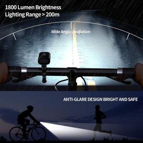 img 3 attached to 🚴 1800 Lumen Rechargeable Bike Lights - Bright Bicycle Headlight with 6400mAh Battery, Water-resistant IP65, Low & High Beam, Power Bank Function