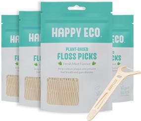 img 4 attached to 🌱 Sustainable Dental Floss Picks (200 Ct) - Vegan, Eco-Friendly Flossers with Tooth Pick - Plaque Remover for Teeth Cleaning - Zero Waste Oral Care Dental Pick for Adults & Kids