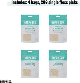 img 1 attached to 🌱 Sustainable Dental Floss Picks (200 Ct) - Vegan, Eco-Friendly Flossers with Tooth Pick - Plaque Remover for Teeth Cleaning - Zero Waste Oral Care Dental Pick for Adults & Kids