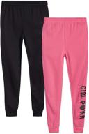 👖 2 pack real love girls' sweatpants - basic active fleece joggers (size: 7-16) logo