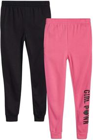 img 4 attached to 👖 2 Pack Real Love Girls' Sweatpants - Basic Active Fleece Joggers (Size: 7-16)