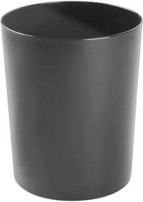 img 4 attached to mDesign Small Round Metal Trash Can - Durable Steel Garbage Bin for Bathrooms, Powder Rooms, Kitchens, Home Offices - Black