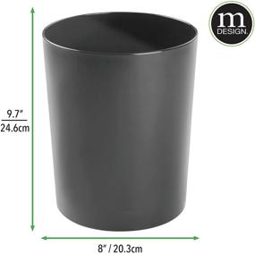 img 1 attached to mDesign Small Round Metal Trash Can - Durable Steel Garbage Bin for Bathrooms, Powder Rooms, Kitchens, Home Offices - Black