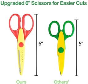 img 3 attached to 🎨 Colorful 5-inch Decorative Paper Edger Scissor Set - Ideal for Kids, Teachers, Crafts, Scrapbooking, DIY Projects and Kids Crafts - Includes 6 Pieces