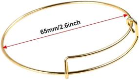 img 3 attached to 📿 UPINS 20 Pcs Expandable Bangle Bracelets: Adjustable Wire Blank Bangles for DIY Jewelry Making in Gold Metal