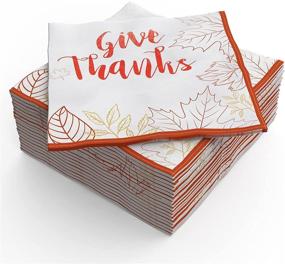 img 2 attached to 🍂 100PCS Thanksgiving Napkins - 13" X 13" Disposable Paper Napkins for Fall Party Supplies & Thanksgiving Dinner Decorations - Orange Paper Napkins with Hollow Out Design
