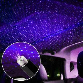 img 4 attached to 🌟 Plug and Play Full Star Atmosphere Light USB Car Starlight Projection Night Light LED Interior Light Starry Night Light – Blue