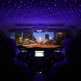 img 1 attached to 🌟 Plug and Play Full Star Atmosphere Light USB Car Starlight Projection Night Light LED Interior Light Starry Night Light – Blue