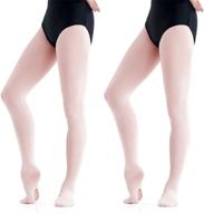 🩰 ultra soft transition tights for dancing - daydance girl's ballet tights, 60d logo