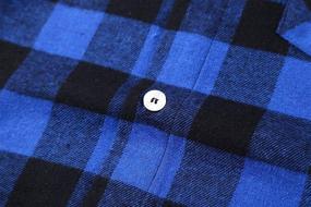 img 1 attached to 👕 Bienzoe Boys' Cozy Flannel Button Down Plaid Shirt for Warmth and Style