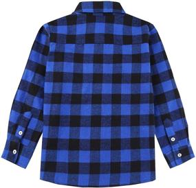 img 3 attached to 👕 Bienzoe Boys' Cozy Flannel Button Down Plaid Shirt for Warmth and Style