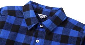 img 2 attached to 👕 Bienzoe Boys' Cozy Flannel Button Down Plaid Shirt for Warmth and Style